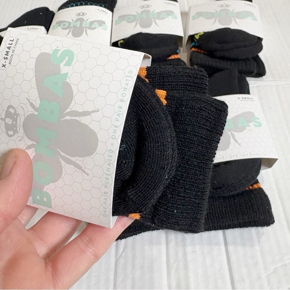 New Bombas 7 Pairs of Black Calf Socks Size XS Women’s Size 4-6 Youth Size 1-6 - Picture 4 of 6